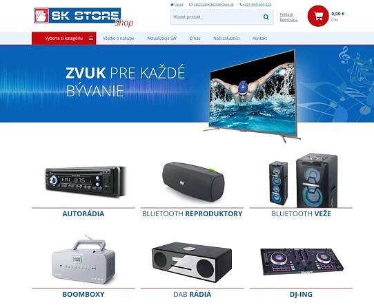 SkStoreShop - autorádiá - veže - ozvučovacia technika Spoľahlivý eshop