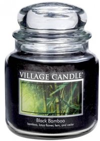 Village Candle Střední vonná svíčka ve skle Black Bamboo 397g - Bambus