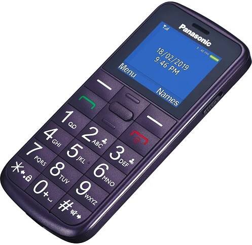 Panasonic KX-TU110 mobilní telefon pro seniory (prioritní hovory, jasný BAREVNÝ TFT LCD displej, velká tlačítka, LED), fialová - Značkový obchod Panasonic