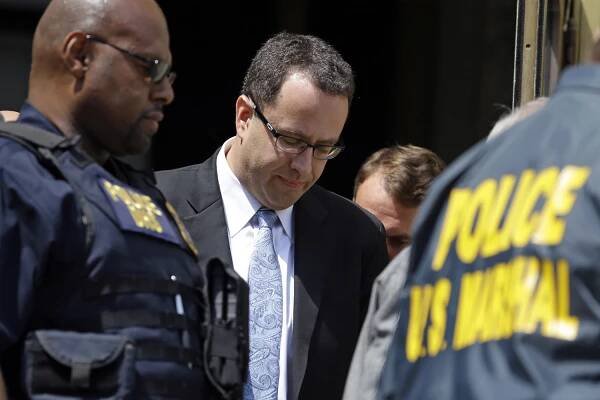 Jared Fogle leaves court in Indianapolis on August 19.