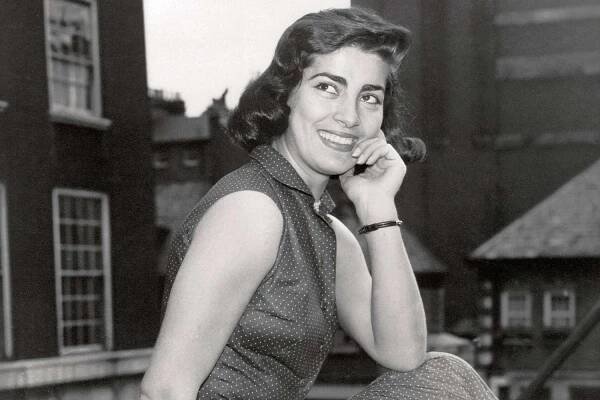 Irene Papas, 24 year old Greek beauty, established Italian movie star, in London.