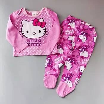 Pyžamo (souprava) Hello Kitty vel. 74/80 (Růžové polodupačky a tričko s dlouhým rukávem Hello Kitty)