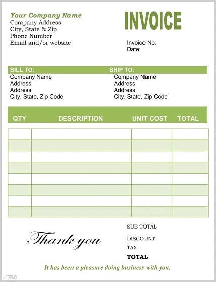 Free Invoice Template Word Document Daxscreen