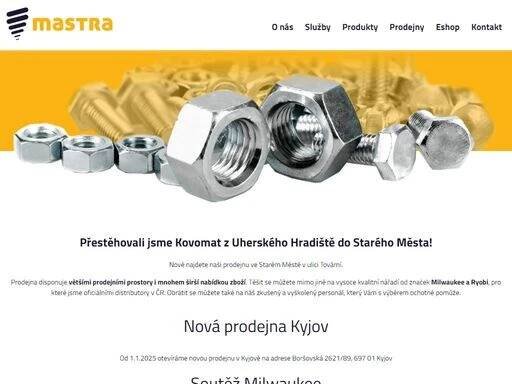 spojovací materiál, šrouby, matice, podložky, závitové tyče, texy, nýty, mastra šimoník, velkoobchod
