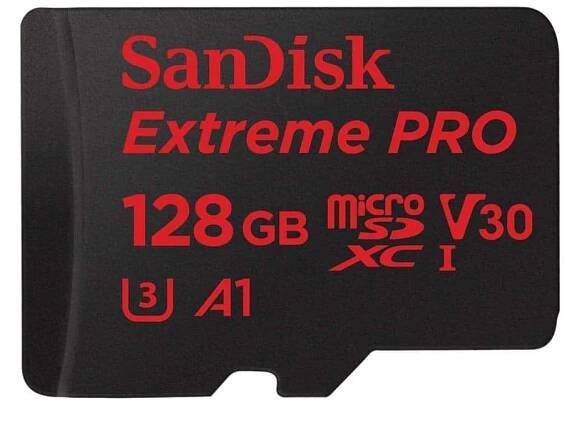 SanDisk Extreme PRO microSDXC 128 GB UHS-I U3 V30 A1 + SD adaptér