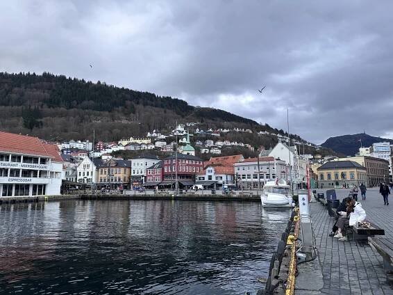 Welcome to Bergen! (Note the summit of Mount Ulriken in the background. We'll get there.)