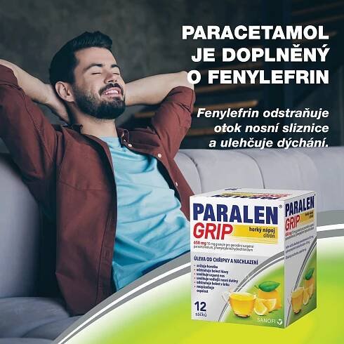 Paralen Grip Horký nápoj citrón 12 sáčků