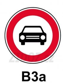 B03a - Zákaz vjezdu všech motorových vozidel s výjimkou motocyklů bez postranního vozíku