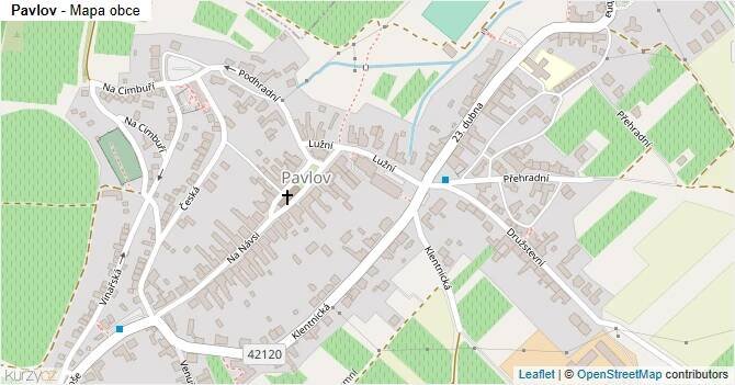 Pavlov - mapa obce