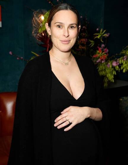 Pregnant Rumer Willis Glows in Black Gown at Political Action Dinner in Los Angeles