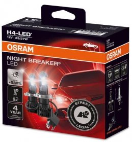 Osram LED žárovky NIGHT BREAKER H4 - vhodné do provozu (2pcs)