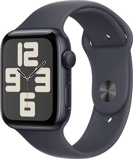Apple Watch SE (2024) GPS 44 mm hliníkový plášť sportovní náramek Midnight S/M