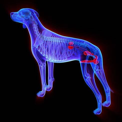 psí urogenitální systém - canis lupus familiaris anatomy - izolát - varle - stock snímky, obrázky a fotky