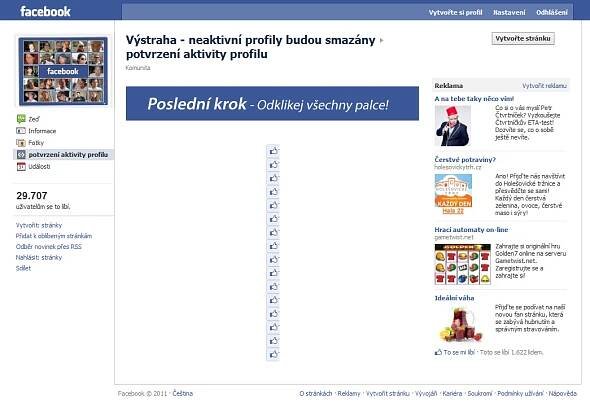 HOAX | Hoax | HOAX - Sociální sítě, chat, komunikace | Kontrola aktivního účtu Facebooku řetězovou zprávou