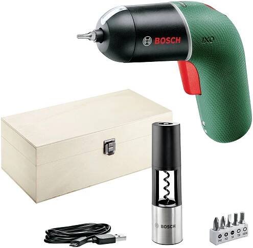 Bosch Home and Garden IXO 6 Classic Vino Set aku vrtací šroubovák, 3.6 V, 2.5 Ah Li-Ion 06039C7103