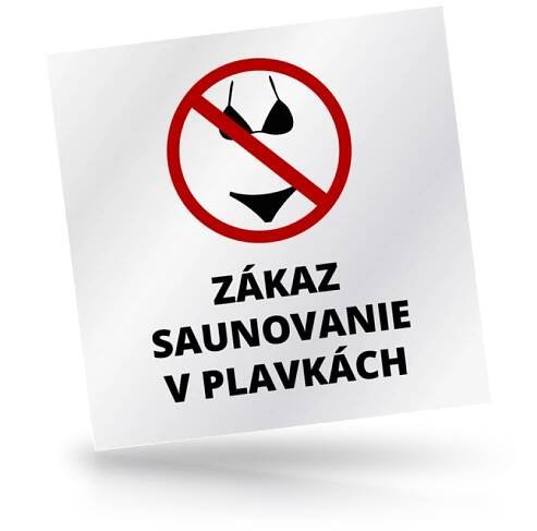 Zákaz saunovanie v plavkách 01 - čtvercové označení