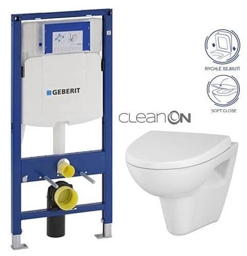 GEBERIT Duofix bez tlačítka + WC CERSANIT CLEANON PARVA + SEDÁTKO 111.300.00.5 PA1