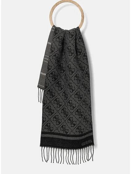 Šála Guess šedá barva, AM9432.POL03
