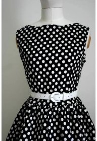 Šaty Lindy Bop černé s bílým puntíkem
