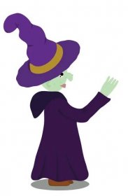 Halloween ilustrace s čarodějnicí v klobouku, izolované na bílé, rastrové ilustrace — Stock obrázek