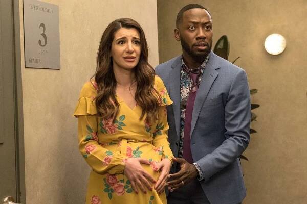Nasim Pedrad and Lamorne Morris in 