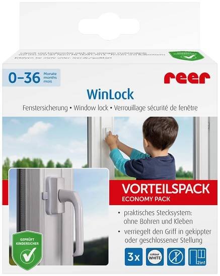 Reer Zámek na okna a balkonové dveře 3ks white