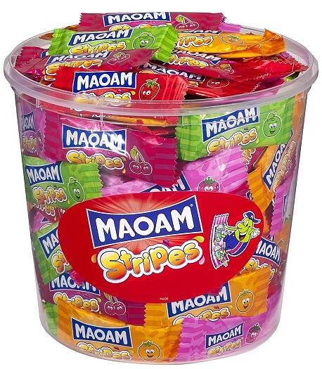 Haribo Maoam Stripes - Žvýkací bonbony 1050g (dóza 150ks)