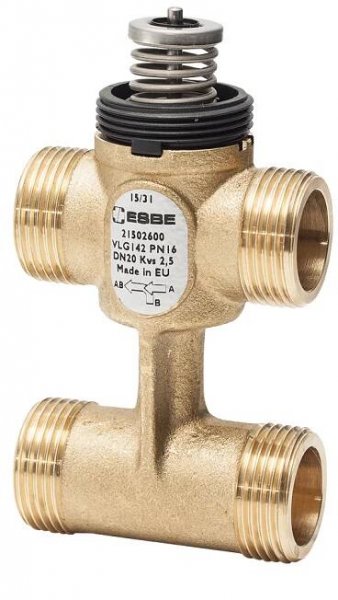 ESBE VLG 142 3-cestný ventil pro fancoily s bypassem DN 15 1/2" 1 kvs