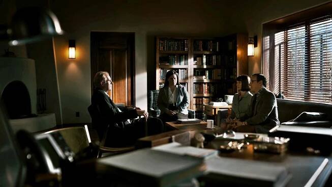 Ed Begley Jr., Jeremy Shamos, Julie Ann Emery, and Jessie Ennis in Carrot and Stick (2022)