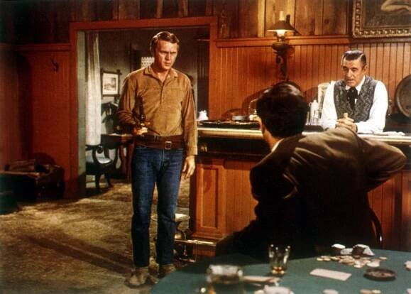 NEVADA SMITH, Steve McQueen, Ted De Corsia, 1966, at gunpoint