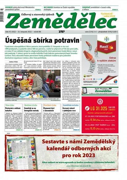 Obálka titulu Zemědělec - vydání č. 47/2022