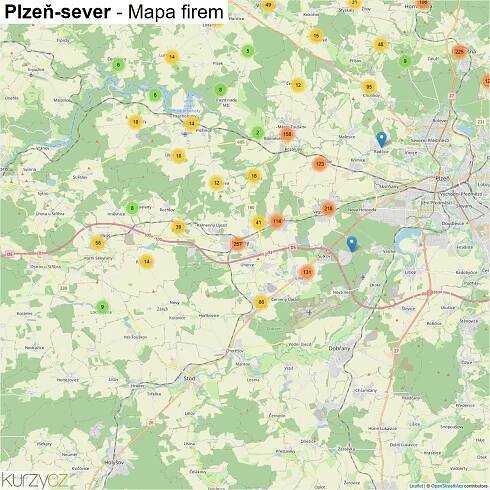 Plzeň-sever - mapy | Kurzy.cz