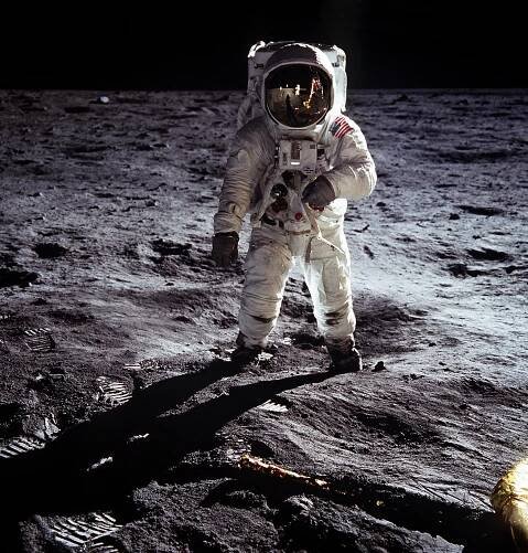 Buzz Aldrin na Měsíci...