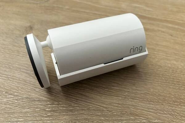 the Ring Indoor Pet Camera, 2nd Gen laying on a table