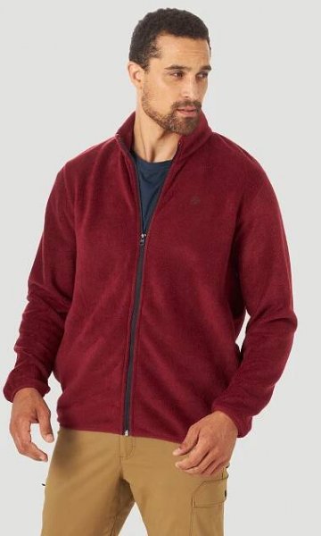 Pánská flísová mikina WRANGLER WA6DHCR14 ADAMS FLEECE FULL ZIP Cabernet Velikost: XXXL