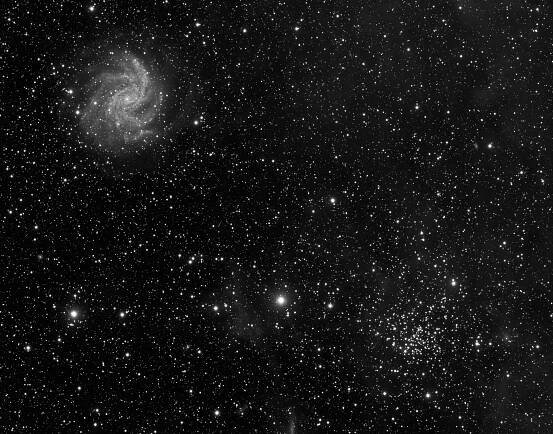 Galaxy, cluster and a bit of dust (NGC 6946, NGC 6939) - Astro Bogdan - astrofotografia, galaktyki, mgławice i gromady gwiazd - fotografia