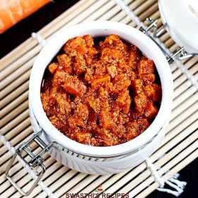 Carrot Pickle Recipe (Gajar ka Achar) - Swasthi's Recipes
