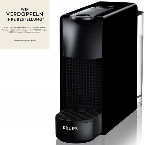 Kapslový kávovar Krups Nespresso Essenza Mini XN1108 1200W Černý