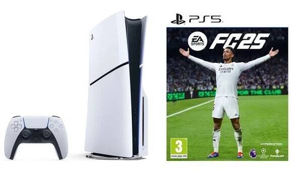 Set výrobků Sony Herní konzole Sony PlayStation 5 (typ modelu - slim) - bílá + Hra EA Sports PlayStation 5 FC 25 
