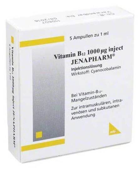 VITAMIN B12 1 000 μg injekční ampule Jenapharm, 5 ks
