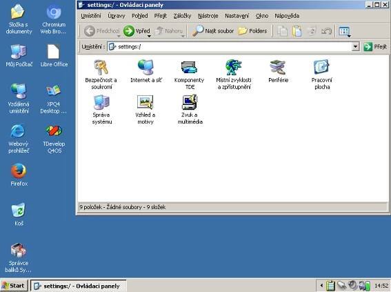 Q4OS: Debian a Trinity se vzhledem Windows pro nejstarší počítače