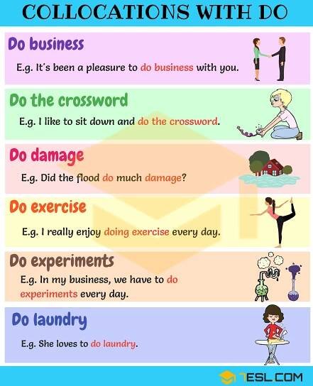 Useful List of Collocations with Do