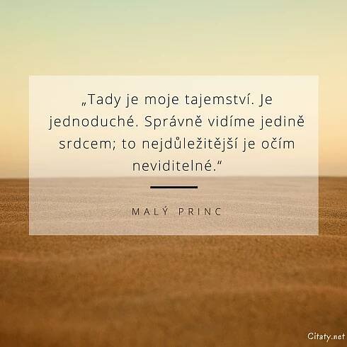 Tady je moje tajemství. Je jednoduché. Správně vidíme...