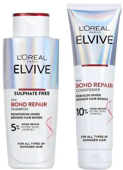 L’Oréal Paris Elvive Bond Repair Shampoo and Conditioner Bundle For Damaged Hair