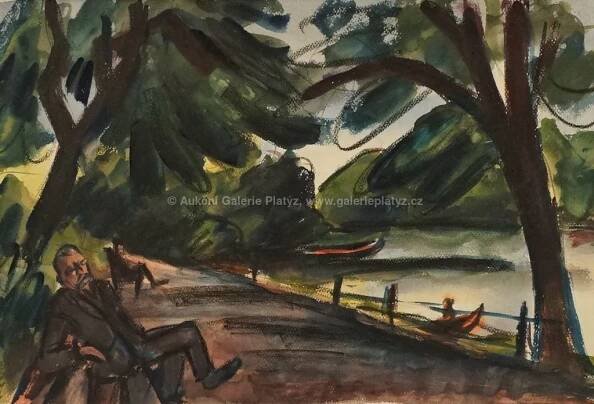 Bedřich Feigl / U řeky - detail aukce « Aukce « Aukční Galerie Platýz