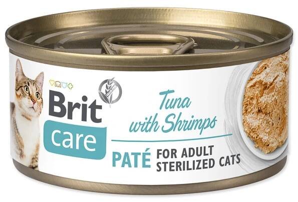 Brit Care Cat konz  Paté Sterilized Tuna&Shrimps 70 g