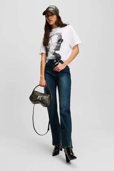 DŽÍNY KARL LAGERFELD JEANS KLJ HR STRAIGHT W/SLIT DENIM