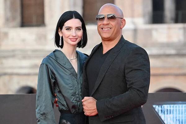 US actress Meadow Walker and US actor Vin Diesel arrive for the Premiere of the film "Fast X", the tenth film in the Fast & Furious Saga, on May 12, 2023 at the Colosseum monument in Rome.
