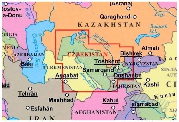 Uzbekistán - nástěnná mapa 125 x 88 cm - Království map