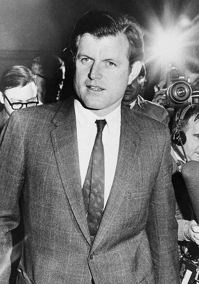 Reporters Following Edward Kennedy